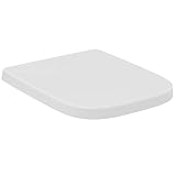 Ideal Standard – i.life A WC-Sitz, Wrapover Design, Eckig, mit Absenkautomatik (Softclose), Quick-Release-Funktion für einfache Reinigung, aus robustem Duroplast, Weiß glänzend