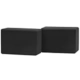 ProsourceFit Foam Yoga Blocks, High Density Eva Yoga Bricks 4”x 6” x 9” (Set of 2), Schwarz