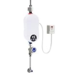 ACROSSPART Mini Elektrische Durchlauferhitzer 220V 5500W Warmwasserspeicher mit LED-Anzeige und Intelligentes Thermostat Boiler Untertisch IPX4 Wasserdicht Schnelle Erwärmung