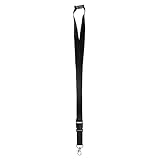 Karteo Schlüsselband schwarz mit Karabinerhaken und Sicherheitsverschluss [1 Stück] Lanyard mit Schnalle für Kartenhüllen Kartenhalter und Ausweise