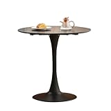 GrandCA HOME 80cm schwarz moderner runder Esstisch,Tisch rund 80 cm,Esstisch rund,geeignet für 2–4 Personen,Geeignet für Küche,Wohnzimmer, Esszimmer,Schwarz