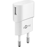 Goobay 44948 USB Netzteil Adapter für Steckdose 1 A (5W) / USB Netzteil mit seitlichem USB Eingang / Für Smartphone Ladekabel / Netzstecker / Stecker für USB Ladekabel / Steckdosenadapter / Weiß