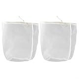 Niceminiwall Wiederverwendbare Nylon-Siebbeutel, 20 x 30 cm, feinmaschiger Filter mit Kordelzug, für selbstgebrautes Bier, Wein, Nuss, Milch, Saft, Gelee, Suppe, 2 Stück, Mehrzweck-Lebensmittel (100