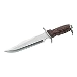 Herbertz Gürtelmesser, Stahl AISI 420, rostfreie Beschläge, Pakkaholz-Griff, Lederscheide, robustes Outdoor-Messer & Jagdmesser, Survivalmesser mit feststehender Klinge