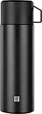 ZWILLING Thermo Isolierflasche, Integrierte Tasse, Thermokanne, Doppelwandisolierung, 1 L, Höhe: 28, 1 cm, Schwarz, small