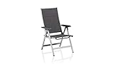 KETTLER BasicPlus Padded Multipositionssessel, Silber/anthrazit, Alu/Textilene, 0301201-9000, verstellbare Rückenlehne