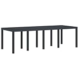 vidaXL Großer anthrazitfarbener Gartentisch für 10 Personen für Essen im Freien mit UV-Schutz, einfacher Montage, modernem Design, 2,5 m rechteckig, wetterfest, Glatte Oberfläche, grau, geschützt