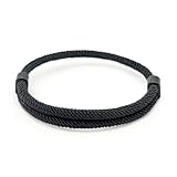 Paracord Armband aus Segeltau für Männer & Frauen | Verstellbares Surfer Segler Nylon Band | Einfaches dezentes Armband für den Alltag, Outdoor und Freizeit | Viele Farben (Schwarz)