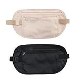 2 Stück verdeckter Geldgürtel, Anti-Diebstahl-Sicherheits-Sport-Gürteltasche, Verstellbarer Hüftgurt, wasserdichte Reisetasche für Handy, Reisepass, Bargeld, Schlüssel, Karten für Männer Frauen