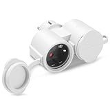 BOSYTRO Doppelstecker für Steckdose Adapter, Steckdosenadapter, Mehrfachsteckdose Doppelstecker Außen IP44 Geeignet für den Innen- und Außenbereich, mit geerdetem Stecker 16A/250V/Max 3500W (Weiß)