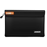 JUNDUN Feuerfeste Dokumententasche (27x17cm, 5200°F), 8-lagig verdickte wasserdichte und feuerfeste Geldtasche, feuerfeste Aufbewahrungstasche mit Reißverschluss für Geld, Reisepass, Bankkarten