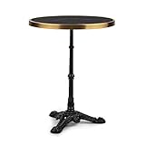blumfeldt Patras - Bistro-Tisch, Gartentisch, Deko-Zierkante, Gusseiserner Standfuß, für drinnen und draußen, wasserfest, frostsicher, 57,5 cm Ø 72 cm Höhe, schwarz