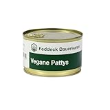 Vegane Pattys – 400 g | Haltbares Fertiggericht in der Dose | Bis zu 10 Jahre MHD | Sofort verzehrfertig, kalt & warm genießbar | Vegane Notfallnahrung, Outdoor-Essen, Vorrat