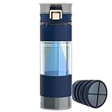 GOSOIT UV Notfall Outdoor Trinkwasserfilter Camping Survival Wasserfilter Flasche mit Filter Wasserreiniger Filtration für Wandern, Camping, Überleben, Reisen und Notfall Entfernt