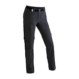 Maier Sports Inara Slim Zip, Damen Wanderhose, Wasserabweisende Hose für Trekking und Hiking, Enganliegender Schnitt, Zipp-off-Funktion, PFC-frei, mSTRETCH pro 4 & Dryprotec, Schwarz, 42 (W33/L32)