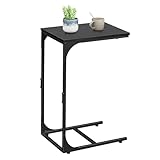 WLIVE Beistelltisch Couch, C Form Sofatisch, 30 x 40 x 62 cm, Beistelltische fürs Wohnzimmer, Schlafzimmer, Balkon (1, Schwarz)