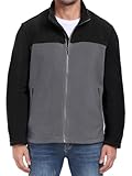 PEGENO Herren Fleece Jacke Leichte Fleecejacke Herren Sweatjacke Herren Ohne Kapuze Winddichte Warme Jacke Schwarz Dunkelgrau Klein