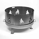 Czaja® Feuerschale Bonn 80 cm mit Funkenschutz Flamme | Feuerschalen mit Funkengitter für den Garten, Terrasse und Balkon, Feuertonne und Feuerkorb, große Feuerstelle für den Garten