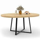 IDMarket - Esstisch, ausziehbar, rund, Selma, 4-8 Personen, Holz und Schwarz, 120 – 160 cm