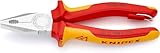 KNIPEX Kombizange isoliert mit Mehrkomponenten-Hüllen, VDE-geprüft; mit integrierter isolierter Befestigungsöse zum Anbringen einer Absturzsicherung verchromt 180 mm 03 06 180 T