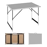 WOLTU® Campingtisch Klapptisch Gartentisch Arbeitstisch Balkontisch höhenverstellbar Aluminium Stahl MDF Grau