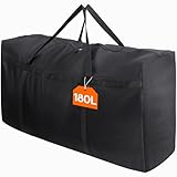 Lifewit 180L Extra große Aufbewahrungstasche, 600D Oxford Aufbewahrungstasche Heavy Duty Tragetasche mit verstärkten Griffen, Reisetasche, Umzugstasche, Schwarz,100 x 55 x 33CM
