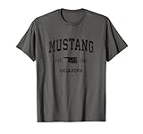 Mustang Oklahoma OK Vintage Sports Design Schwarz Print T-Shirt