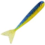 Westin Megateez V-Tail - Gummifisch, Gummiköder, Raubfischköder, Köder zum Vertikalangeln, No Aktion Shad, Barschköder, Farbe:Blue N' Yellow, Länge/Gewicht/Packungsinhalt:9cm / 4g / 3 Stück