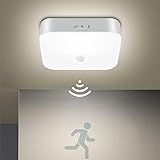 Toowell Akku Lampe mit Bewegungsmelder Innen, 10000mAh Aufladbar Akku Deckenleuchte LED Batterie Deckenlampe mit Bewegungsmelder, Kellerlampe LED Lampe Akku Leuchte für Badzimmer Garage Treppe Balkon