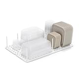 Umbra Peggy Schubladen Organizer Küche, Küchenschrank Ordnungssystem zur Aufbewahrung von Töpfen, Deckeln, Containern und Mehr, 2-er Set, Weiss, 45x30x10