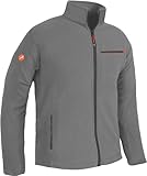 ACE Fleecejacke - warme und leichte Outdoor-Jacke aus Fleece für Herren - mit Reißverschluss und drei Taschen - Grau - XL