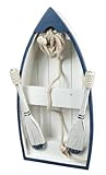 Generisch Deko Holz Ruderboot Paddelboot zum Hinstellen 35x18x7,5cm Maritime Baddekoration Aufsteller