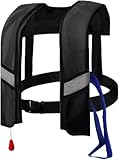 Life Jacket Adult Automatic Inflation,Vollautomatische Rettungsweste mit Reflektoren für Outdoor-Abenteuer, Automatische Aufblasfunktion und Sicherheitspfeife, Ideal für Wassersport und Bootsfahrten