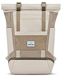 Johnny Urban Rolltop Rucksack Damen & Herren Grau Beige - Ashton - Tagesrucksack mit Laptopfach für Uni Arbeit Reise - Großer Backpack mit Extra Schuhfach - Wasserabweisend