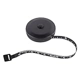Taschenmessband, schwarzes Kunststoff, 60 Zoll(150 cm) lang, beidseitige Skalen, automatisches Zurückrollen-Design