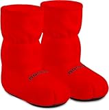 normani® Körnerpantoffeln - Hausschuhe für die Mikrowelle - Hausstiefel mit Leinsamenfüllung - extra hoher Schaft Farbe Rot Größe M=36/40