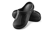 ESTRO Gartenschuhe Herren Clogs Gummi - Gartenclogs Herren Männer Gartenschuhe Hausschuhe Gummi Leicht Garten Clogs Herren F06 (46, Schwarz)