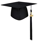 GraduatePro Doktorhut 2024 Abschluss Hut Bachelor Master Uni Akademiker Schuluniformen Studentenhut Studienabschluss Kappe Hüte Bachelor Hut Schwarz