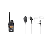 Midland G18 Pro Walkie Talkie, 16 PMR446-Kanäle, Langstrecken-Walkie Talkie, Lithium-Batterie, wassergeschützt nach IP67, Schwarz, C1145.02 & ma31-m Headset, Schwarz