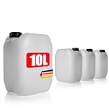 BigDean 4 Stück Wasserkanister 10L mit Schraubverschluss DIN 51 naturweiß - Lebensmittel & Industrie Zulassung - BPA frei lebensmittelecht stapelbar UN-Zulassung - Made in Germany