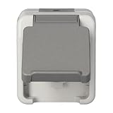 Schneider Electric Merten Schuko-Steckdose mit Klappdeckel, Aufputz, 1-fach, IP 44, Aquastar, lichtgrau, Artikelnummer MEG2301-8029