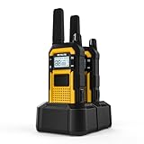 Retevis RB648 Walkie Talkie, Wasserdichtes Funkgerät IP67, Sturzsicher, Staubdicht, Erweiterte Triple Proof, Dual PTT, 2000 mAh Typ C, Vibration SOS Walkie Talkies für Außenbereich (2Stück, Gelb)