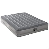 Intex 64114 - Luftbett Selbstaufblasend Doppelbett Dura-Beam Prestige Mid-Rise, mit integrierter USB-Elektropumpe, Geeignet für 2 Person, PVC, Grau, 152x203x30 cm