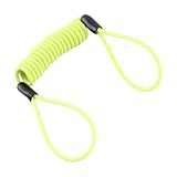 Keenso 1.2m Motorrad Gelb Disc-Sperre Alarm Lock Sicherheit Frühling Reminder Kabel für Roller Motorrad Bike Bremsscheibe Lock Reminder Kabel Diebstahlschutz am Lenker