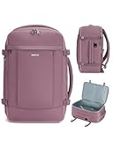 ECOHUB 30L Handgepäck Rucksack Flugzeug, Diebstahlsicher für easyjet handgepäck 45x36x20, 3D Laptop Reiserucksack, Recycelt travel backpack Wasserdicht, cabin bag für Damen Herren(Rosa)