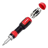 SHARDEN Ratschen Schraubendreher 13-in-1 Ratschen-Schraubendreher Multibit-schraubenzieher Multitool All in One mit Torx, Schlitz, Kreuzschlitz, Sechskant,Pozidriv und 1/4 Mutternschlüssel