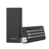 ELEFULL Power Bank 26800mAh Built-in Cable kleine Größe powerbank Schnellladung Compatibel iPhone etc.