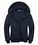 LLdress Sweatjacke Herren Winter Hoodie warm Kapuzenjacke Fleece gefüttert Freizeit Jacke mit Reißverschluss