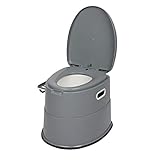 LALAHO Campingtoilette Bequem,Mobile Toilette,50x40x42cm,für Camping Mit Sitz, Deckel und Toilettenpapier-Halter，Reisen, Camping, Draußen