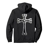Großes Kruzifix Kreuz auf der Rückseite Christian Pullover Hoodie